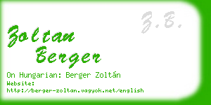 zoltan berger business card